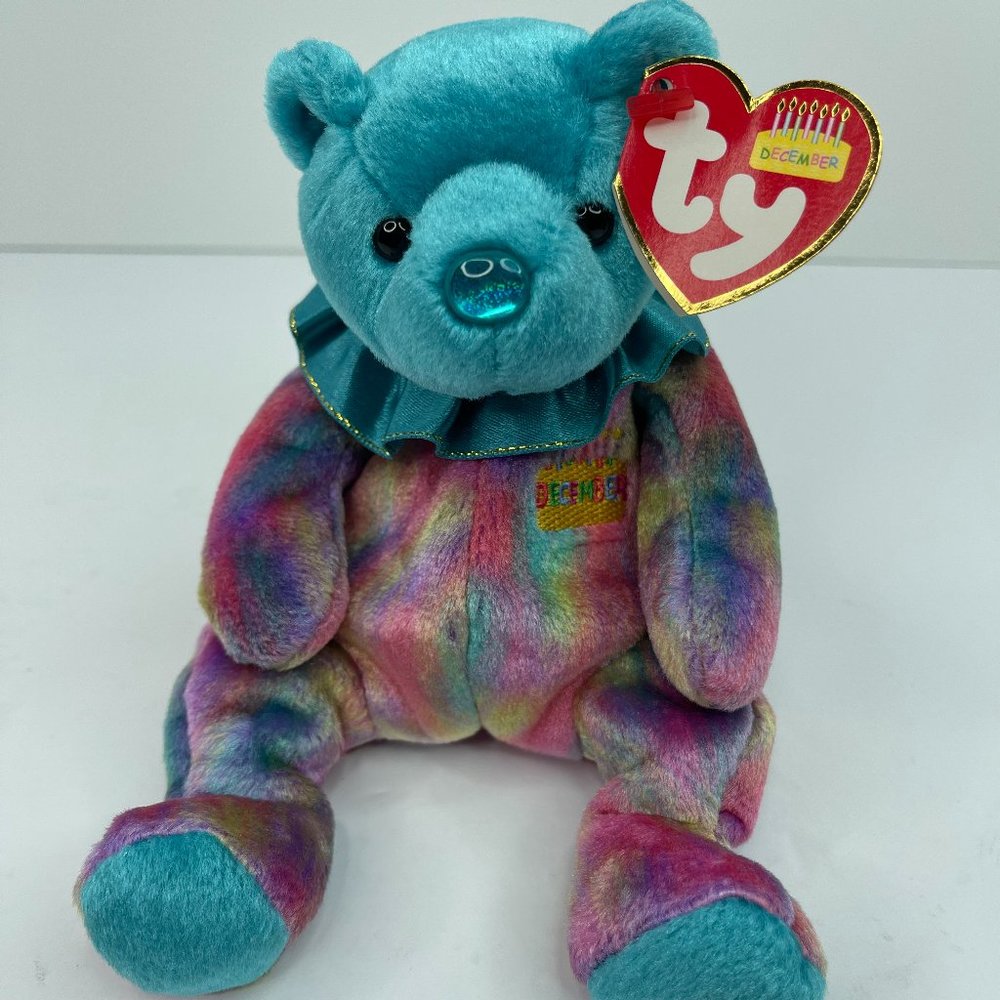Ty Beanie Baby December Multicolor Made In 2001 Bear With Tag